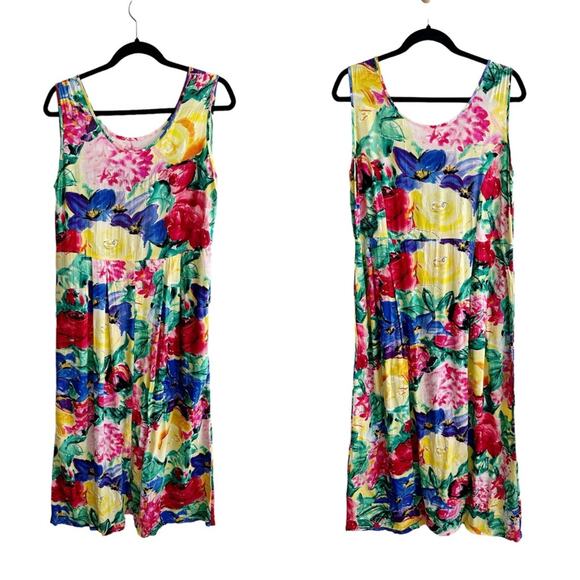 Jams World Dresses & Skirts - Jams World ‘Janice’ Flower Patch Crushed Rayon Sleeveless Dress